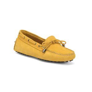 ANTICA CUOIERIA Yellow Made In Italy Suede Car Shoes